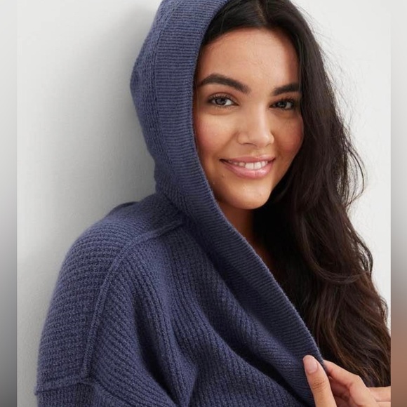 Aerie Cozy Up Waffle Sweater Hoodie - Picture 2 of 6